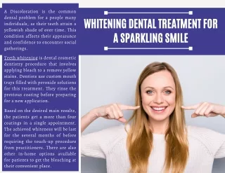 Whitening Dental Treatment for a Sparkling Smile