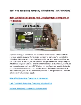 web designers in hyderabad