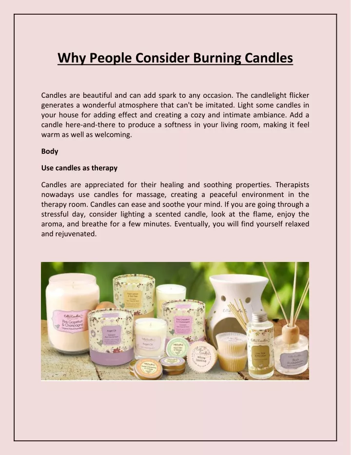 why people consider burning candles