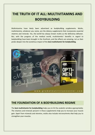 the truth of it all multivitamins and bodybuilding