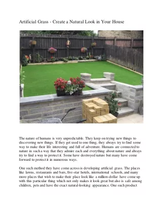 artificial grass create a natural look in your