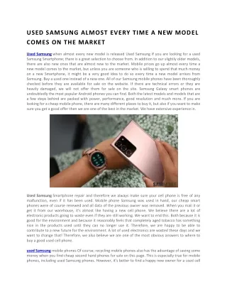 used samsung almost every time a new model comes