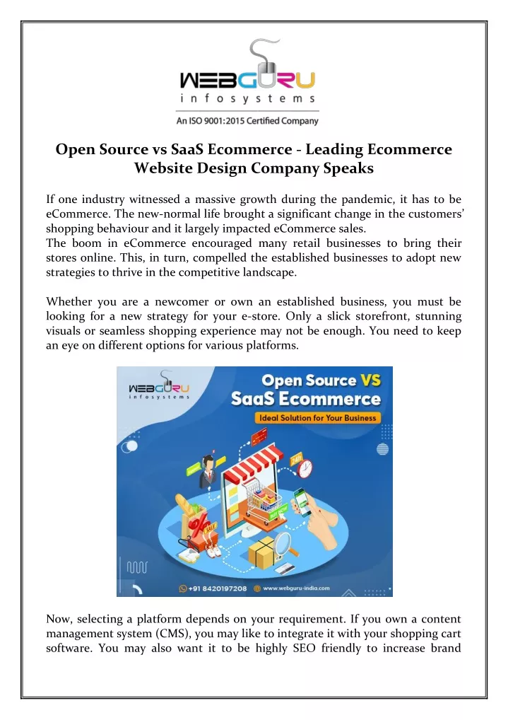 open source vs saas ecommerce leading ecommerce