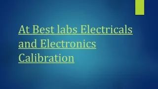 At Best labs Electricals and Electronics Calibration