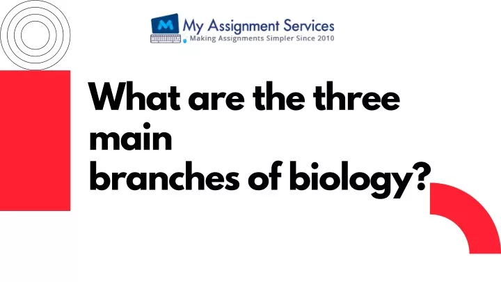 what are the three main branches of biology