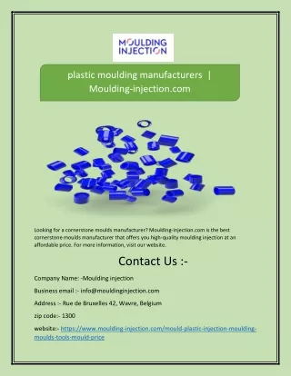 plastic moulding manufacturers  | Moulding-injection.com