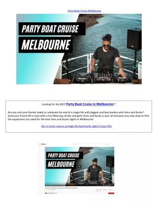 party boat cruise melbourne