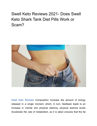 Swell Keto Reviews 2021- Does Swell Keto Shark Tank Diet Pills Work or Scam?
