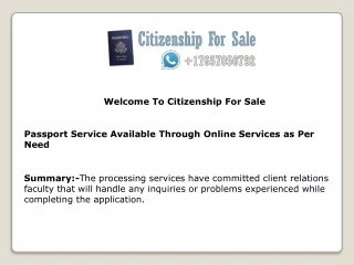 welcome to citizenship for sale