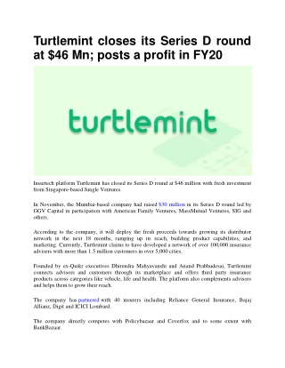 turtlemint closes its series d round
