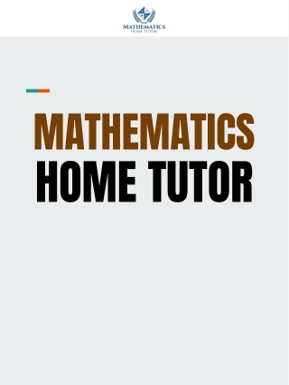 mathematics home tutor