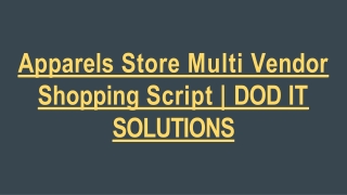 apparels store multi vendor