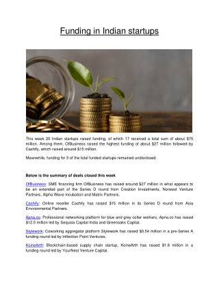 funding in indian startups