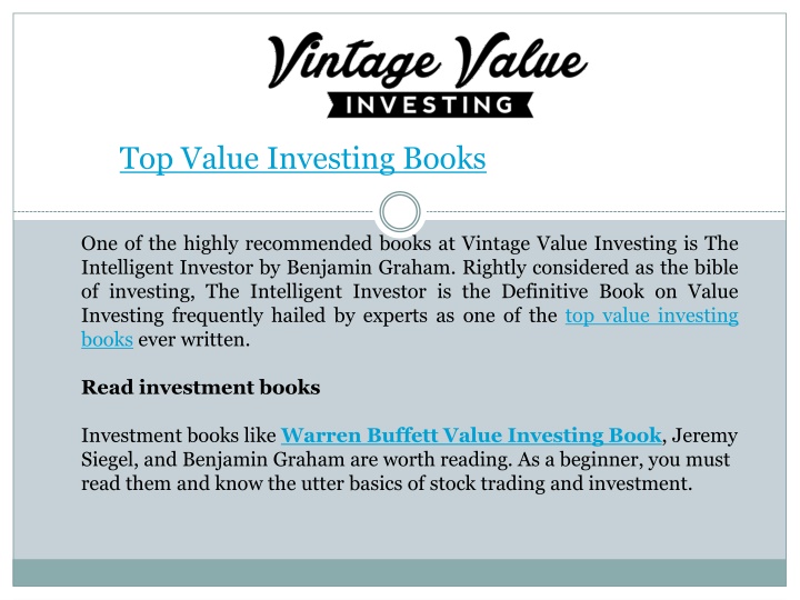 top value investing books