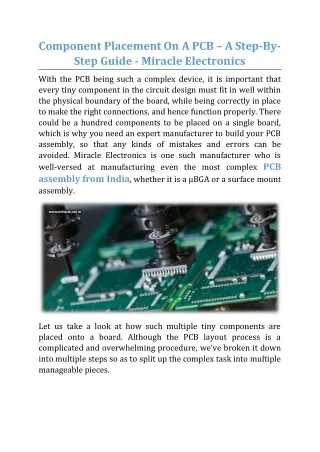 component placement on a pcb a step by step guide