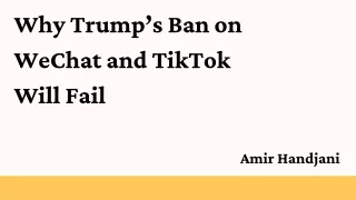 Trump’s Ban on WeChat and TikTok - Amir Handjani