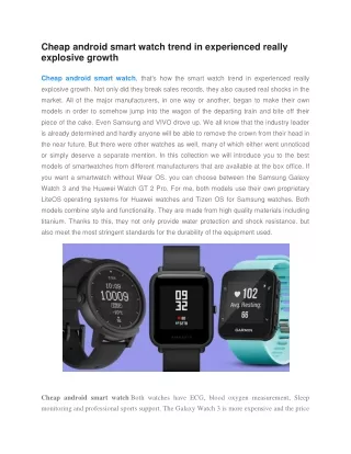 cheap android smart watch trend in experienced
