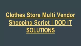 clothes store multi vendor
