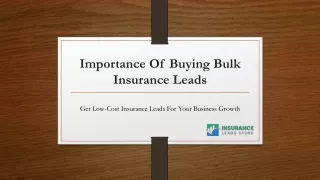 Importance Of Low Cost Insurance Leads