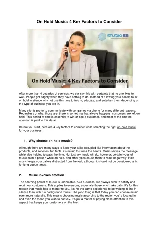 on hold music 4 key factors to consider