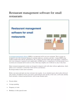 restaurant management software for small