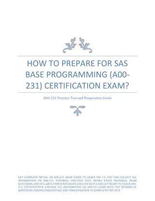 how to prepare for sas base programming