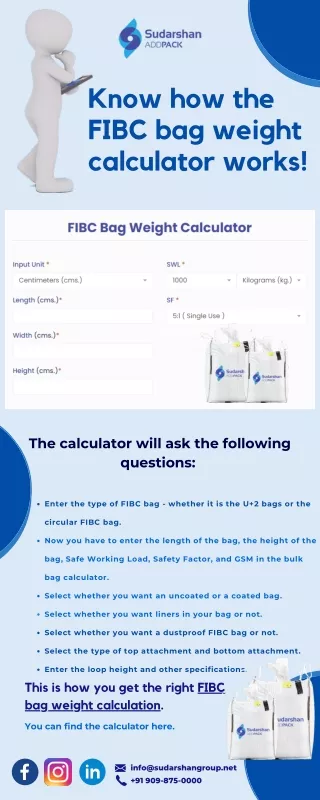 Know how the FIBC bag weight calculator works!