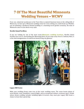 7 Of The Most Beautiful Minnesota Wedding Venues – WCWV