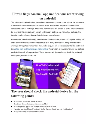 how to fix yahoo mail app notifications