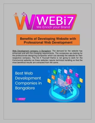 Benefits of Developing Website with Professional Web Development Company