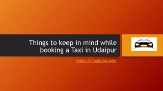 Things to keep in mind while booking a Taxi in Udaipur