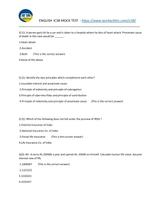 english ic38 mock test https www workwithlic