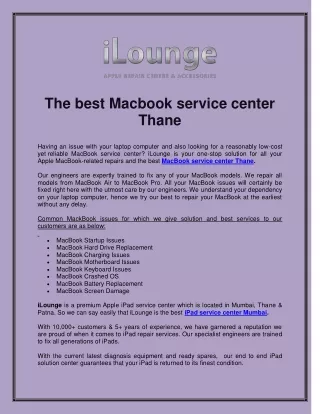 The best Macbook service center Thane