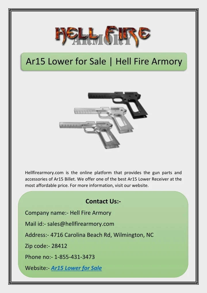 PPT - Ar15 Lower for Sale | Hell Fire Armory PowerPoint Presentation ...