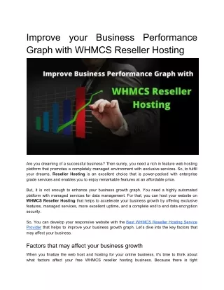 Grow your business faster with Wisesolution's WHMCS Reseller Hosting
