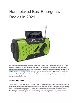 Best emergency radio 2021