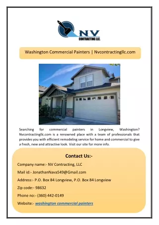 Washington Commercial Painters | Nvcontractingllc.com