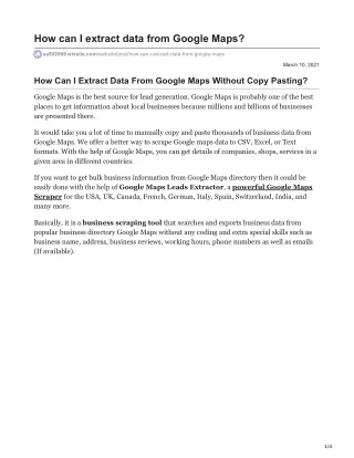 how can i extract data from google maps