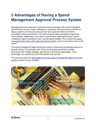 5 Advantages of Having a Spend Management Approval Process System