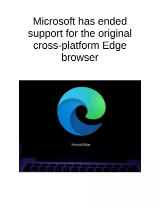 microsoft has ended support for the original