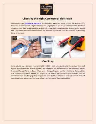 Choosing the Right Commercial Electrician