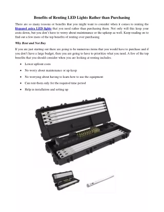 benefits of renting led lights rather than