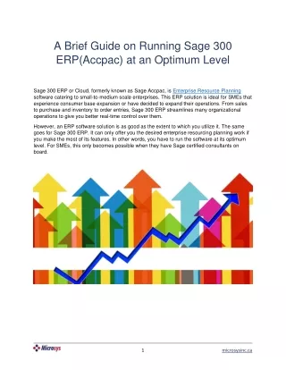 A Brief Guide on Running Sage 300 ERP(Accpac) at an Optimum Level