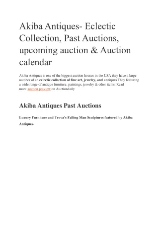 Akiba Antiques- Eclectic Collection