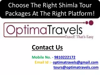 choose the right shimla tour packages