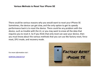 "Various Methods to Reset Your iPhone SE "