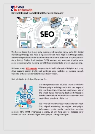 Hire SEO Expert From Best SEO Services Company