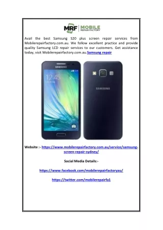 avail the best samsung s20 plus screen repair