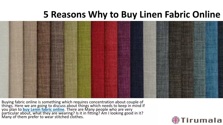 5 reasons why to buy linen fabric online