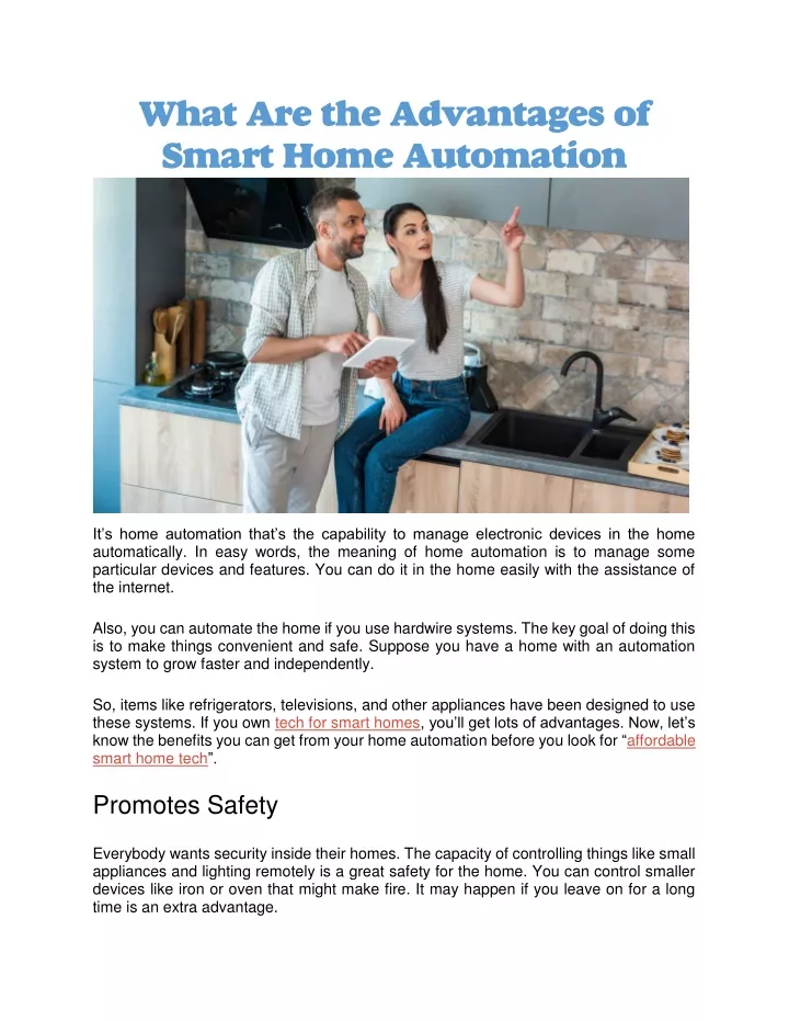 what are the advantages of smart home automation